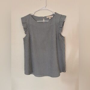 Monteau Black and White Striped Top